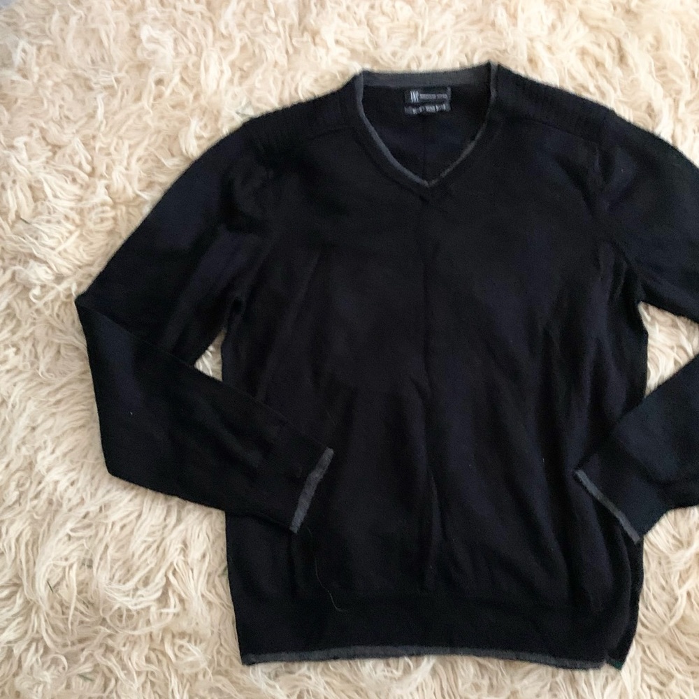 INC International Concepts | Black V-Neck Wool Blend Sweater XL - Picture 2 of 10